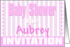 Baby Aubrey Shower Invitation card