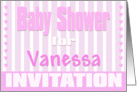 Baby Vanessa Shower Invitation card