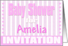 Baby Amelia Shower Invitation card