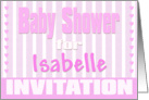 Baby Isabelle Shower Invitation card