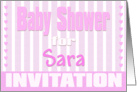 Baby Sara Shower Invitation card