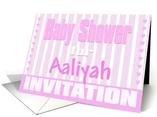 Baby Aaliyah Shower Invitation card (424322)