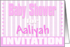 Baby Aaliyah Shower Invitation card