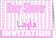 Baby Layla Shower Invitation card