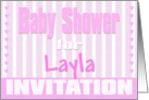 Baby Layla Shower Invitation card