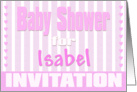 Baby Isabel Shower Invitation card