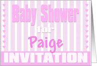 Baby Paige Shower Invitation card