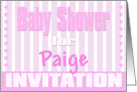 Baby Paige Shower Invitation card