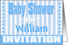 Baby William Shower Invitation card