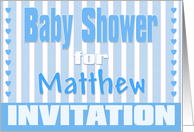 Baby Matthew Shower Invitation card