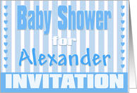Baby Alexander Shower Invitation card