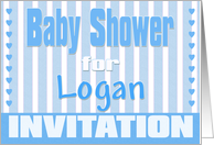 Baby Logan Shower Invitation card