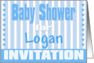 Baby Logan Shower Invitation card