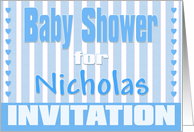 Baby Nicholas Shower Invitation card