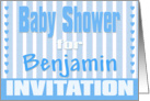 Baby Benjamin Shower Invitation card