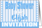 Baby Elijah Shower Invitation card
