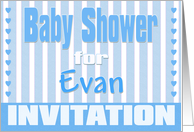 Baby Evan Shower Invitation card