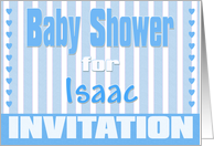Baby Isaac Shower Invitation card