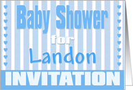 Baby Landon Shower Invitation card