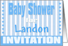 Baby Landon Shower Invitation card