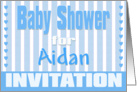 Baby Aidan Shower Invitation card