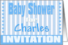 Baby Charles Shower Invitation card