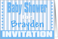 Baby Brayden Shower Invitation card