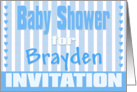 Baby Brayden Shower Invitation card