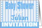 Baby Julian Shower Invitation card