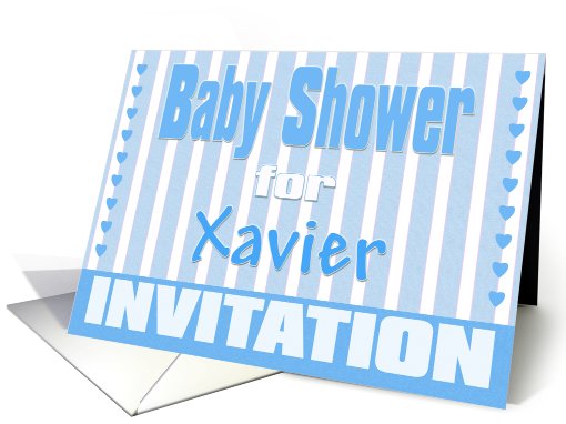 Baby Xavier Shower Invitation card (424776)