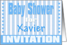 Baby Xavier Shower Invitation card