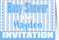 Baby Hayden Shower Invitation card