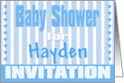 Baby Hayden Shower Invitation card