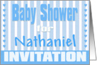 Baby Nathaniel Shower Invitation card