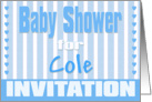 Baby Cole Shower Invitation card