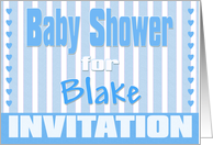 Baby Blake Shower Invitation card
