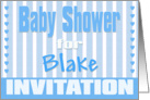 Baby Blake Shower Invitation card