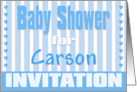 Baby Carson Shower Invitation card