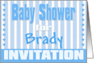 Baby Brady Shower Invitation card