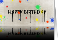 Happy Birthday Splatters card