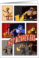 Hot Monkey Sax -blank- card