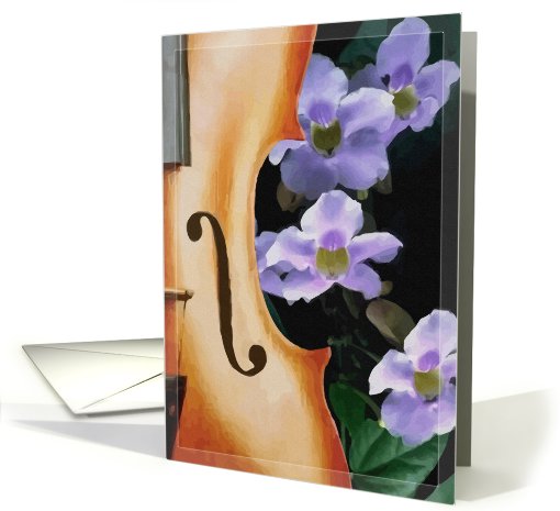 Violins and Flowers, Warm Thoughts of Love card (427446)