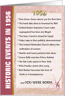 Big Events of 1956 Birthday card
