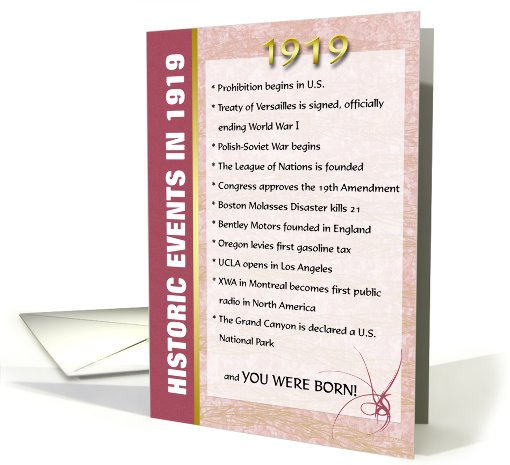 Big Events of 1919 Birthday card (431002)