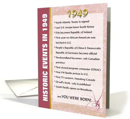 Big Events of 1949 Birthday card (431008)