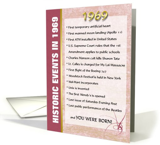 Big Events of 1969 Birthday card (431010)