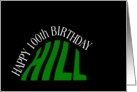 100th Birthday Almost over the Hill card