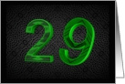 29th Birthday, It’s just a number card