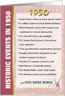 Big Events of 1950 Birthday card