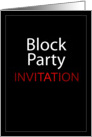 Invitation to a Block Party card